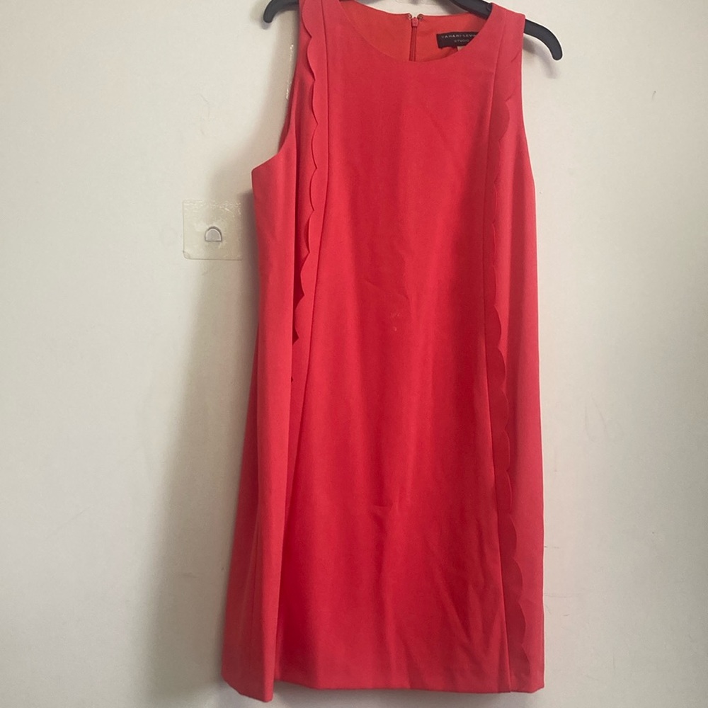 Orange Sleeveless Sheath Mini Dress for Work